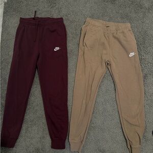 Nike Women Joggers - Burgundy and Beige